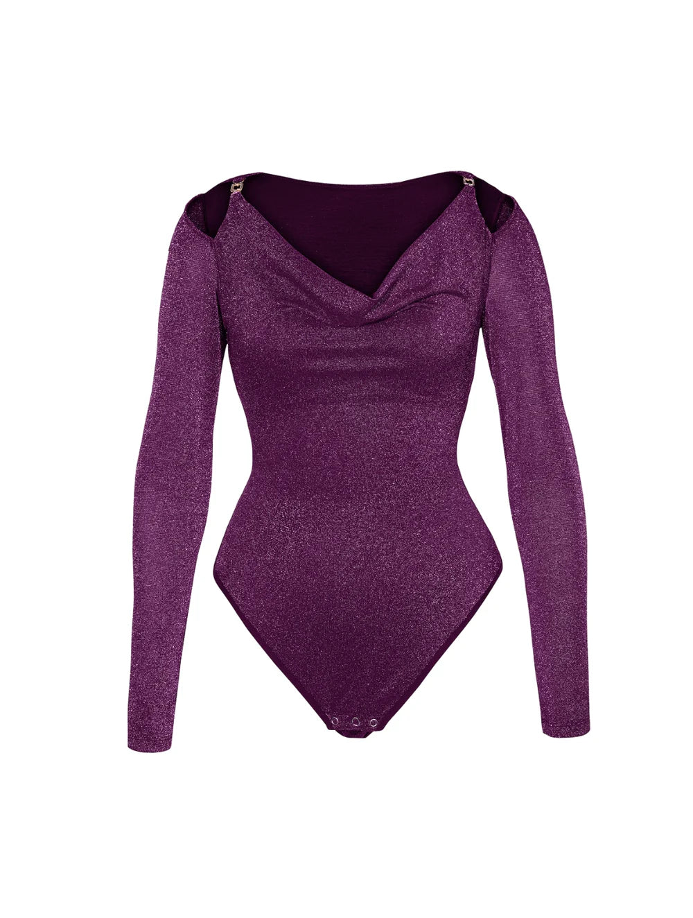 Glitter Long Sleeve Thong Bodysuit